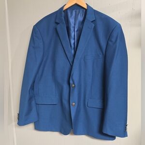 Bocaccio Uomo Blazer Mens Men's Blue Blazer Size 52R Blue Two Button Spirt Coat